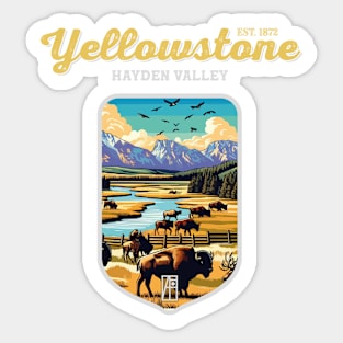 USA - NATIONAL PARK - YELLOWSTONE Hayden Valley - 5 Sticker